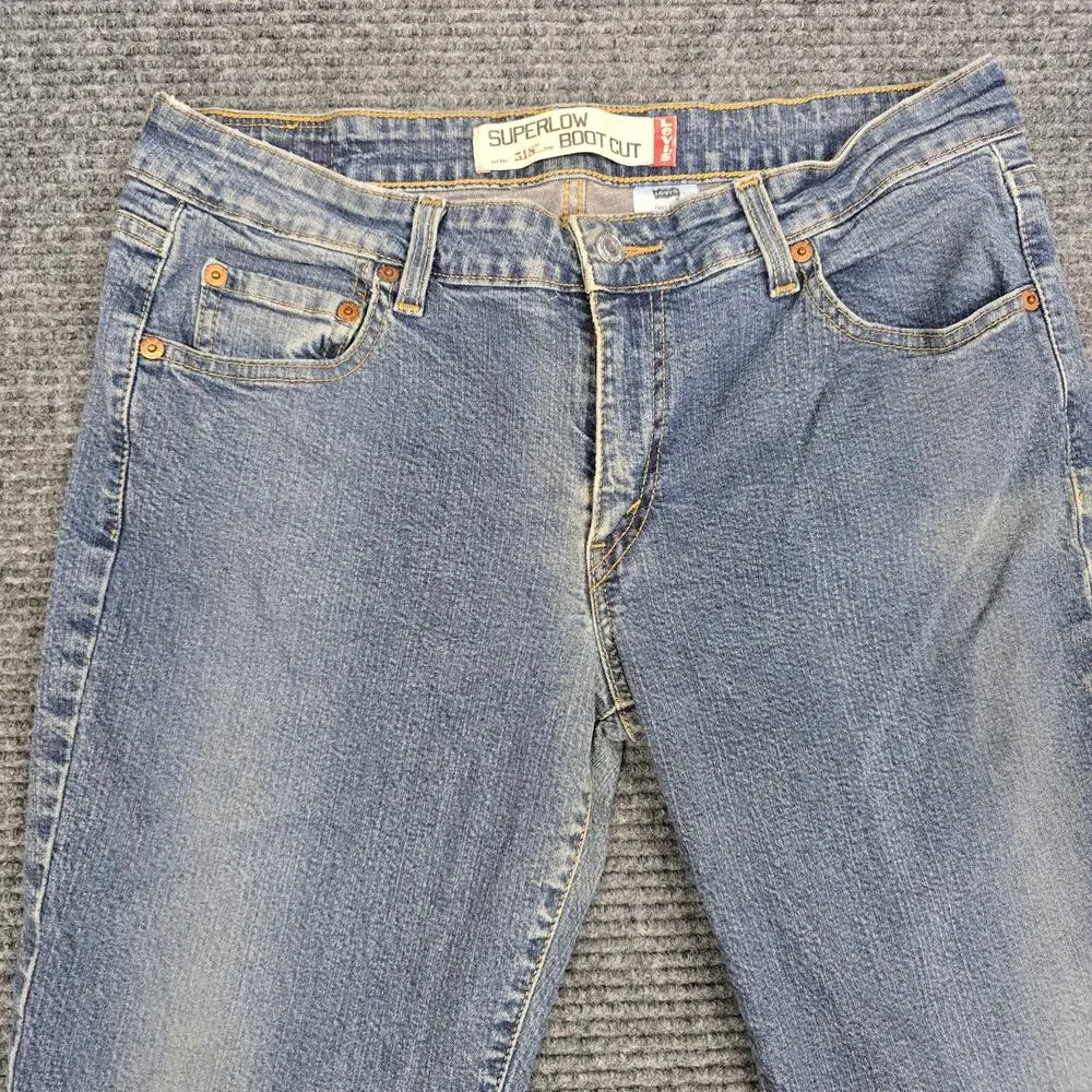 Vintage Levi's 518 Superlow Boot Cut Juniors Jeans 11S 32x30 Y2K